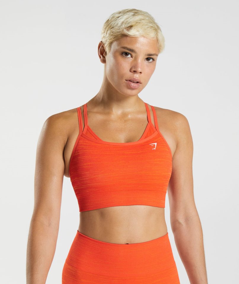 Gymshark Adapt Marl Seamless Női Sportmelltartó Narancssárga | HU-S-513