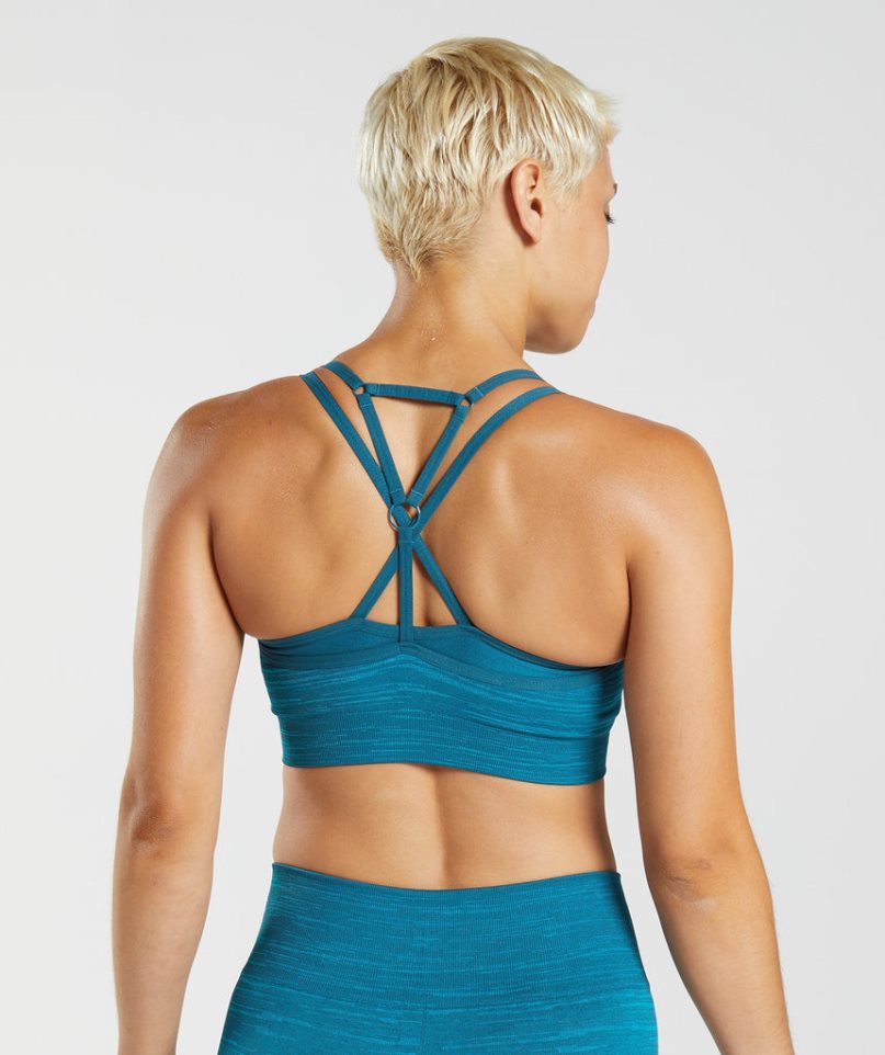 Gymshark Adapt Marl Seamless Női Sportmelltartó Türkiz | HU-X-608