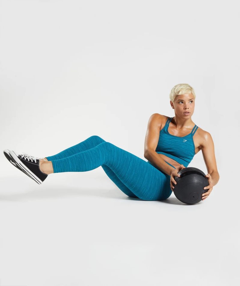 Gymshark Adapt Marl Seamless Női Sportmelltartó Türkiz | HU-X-608