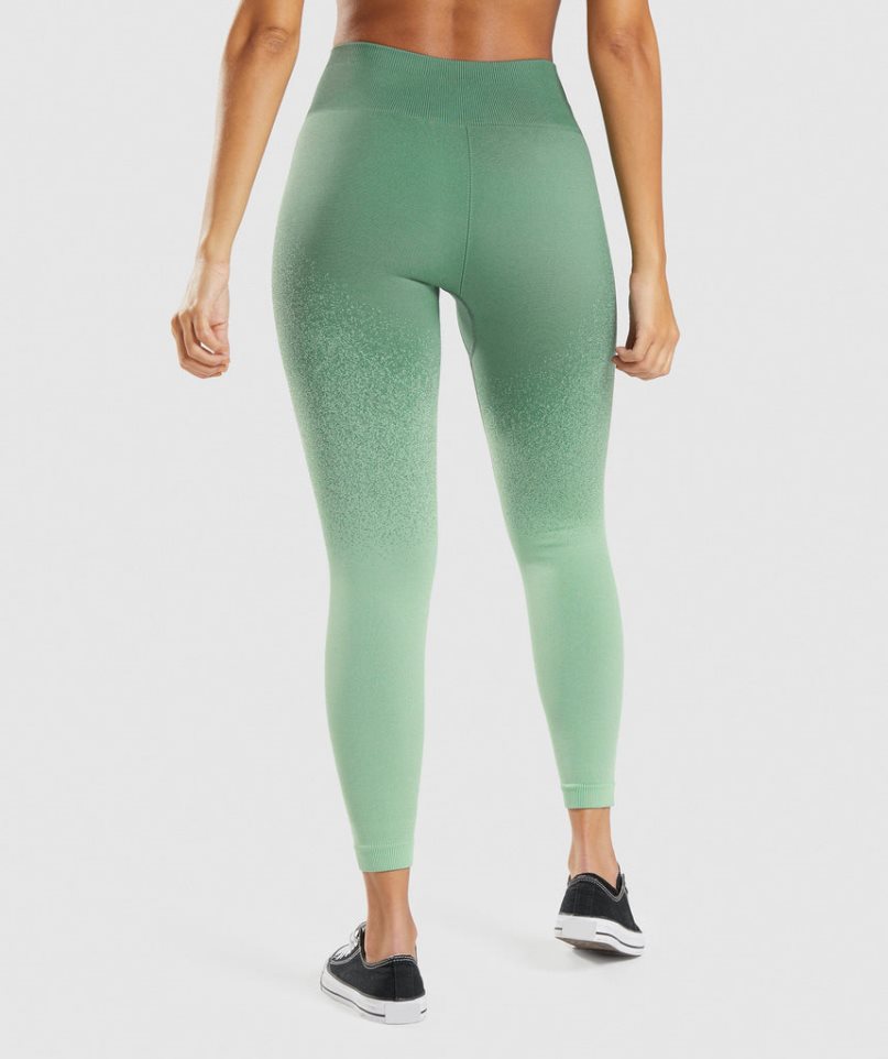 Gymshark Adapt Ombre Seamless Női Leggings Zöld | HU-C-207