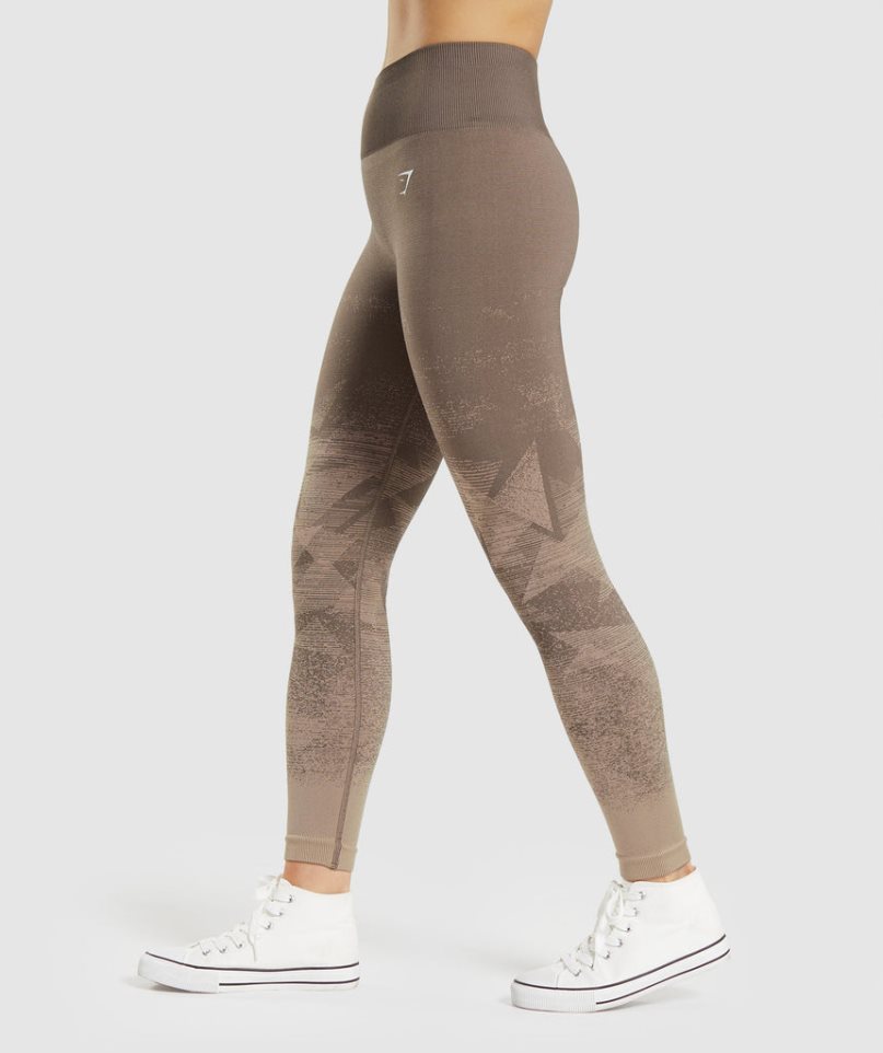Gymshark Adapt Ombre Seamless Női Leggings Barna | HU-F-978