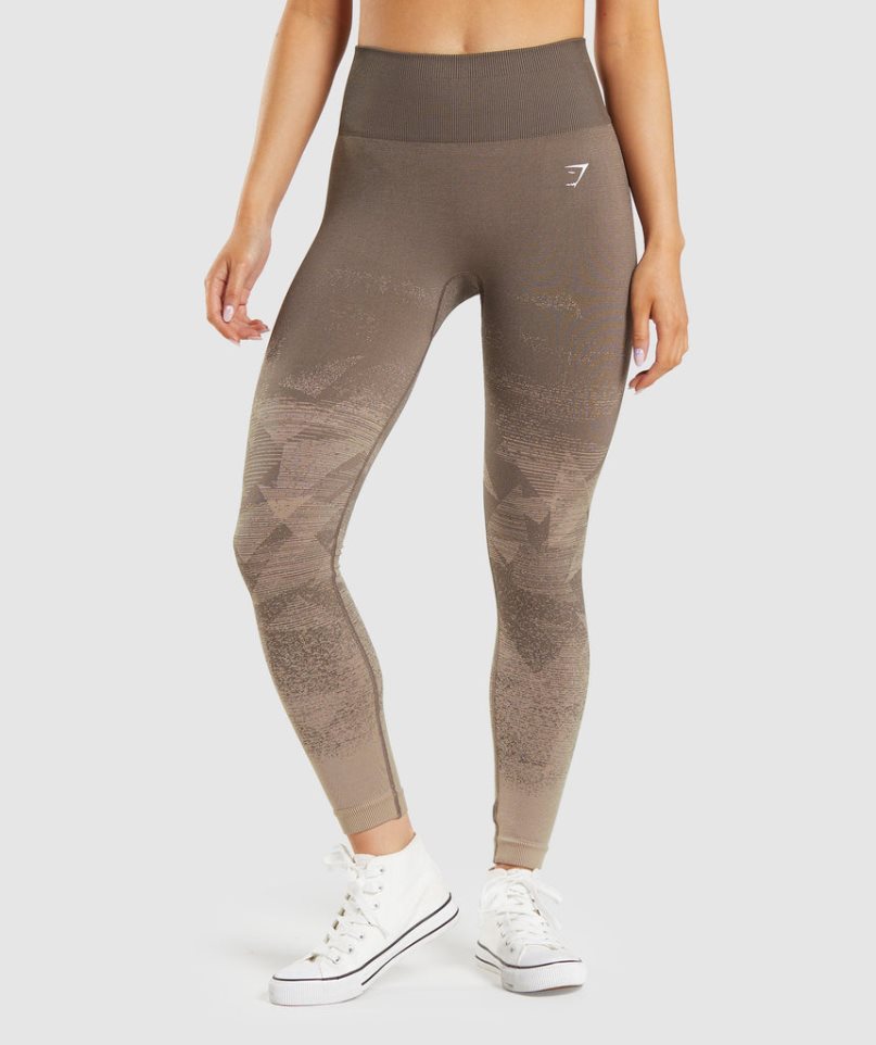 Gymshark Adapt Ombre Seamless Női Leggings Barna | HU-F-978