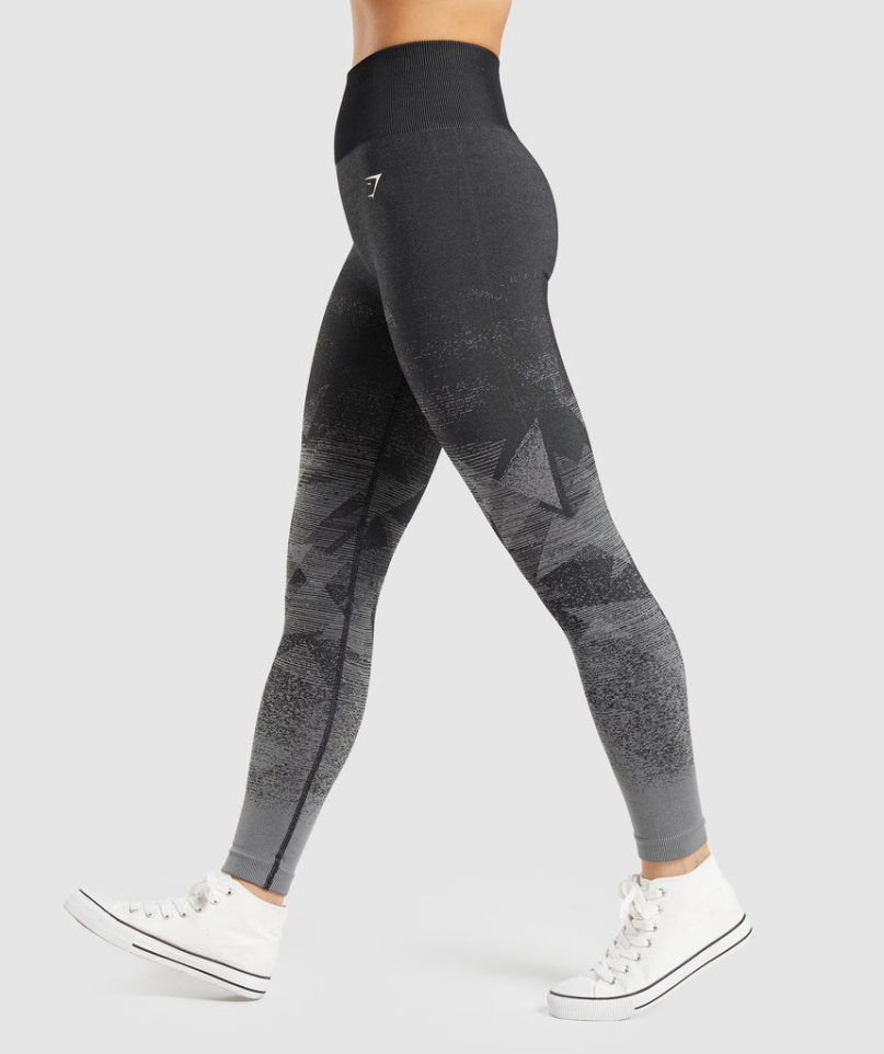Gymshark Adapt Ombre Seamless Női Leggings Fekete | HU-I-509