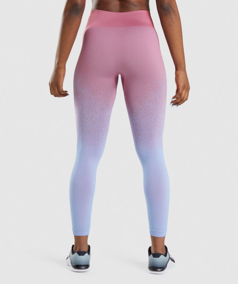 Gymshark Adapt Ombre Seamless Női Leggings Rózsaszín Világos Kék | HU-Z-251
