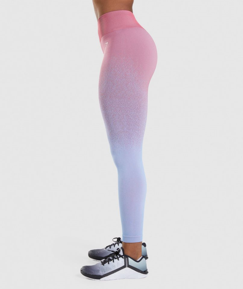 Gymshark Adapt Ombre Seamless Női Leggings Rózsaszín Világos Kék | HU-Z-251