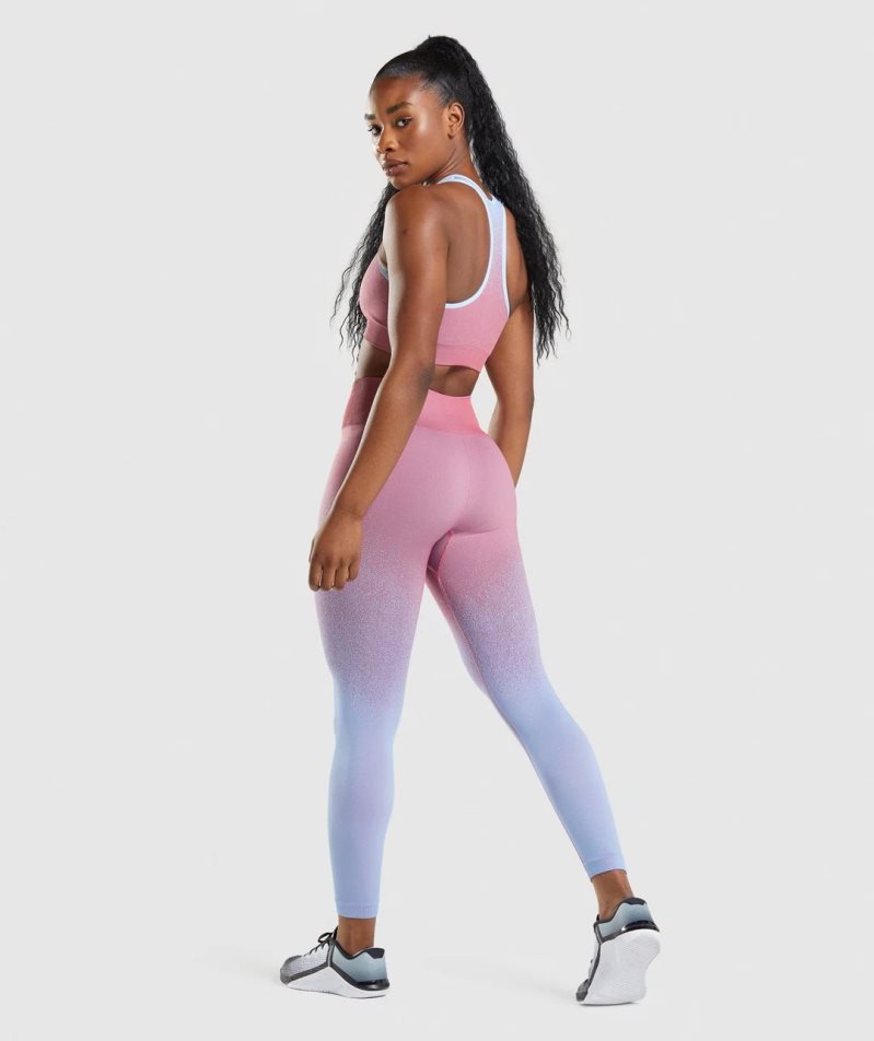 Gymshark Adapt Ombre Seamless Női Leggings Rózsaszín Világos Kék | HU-Z-251