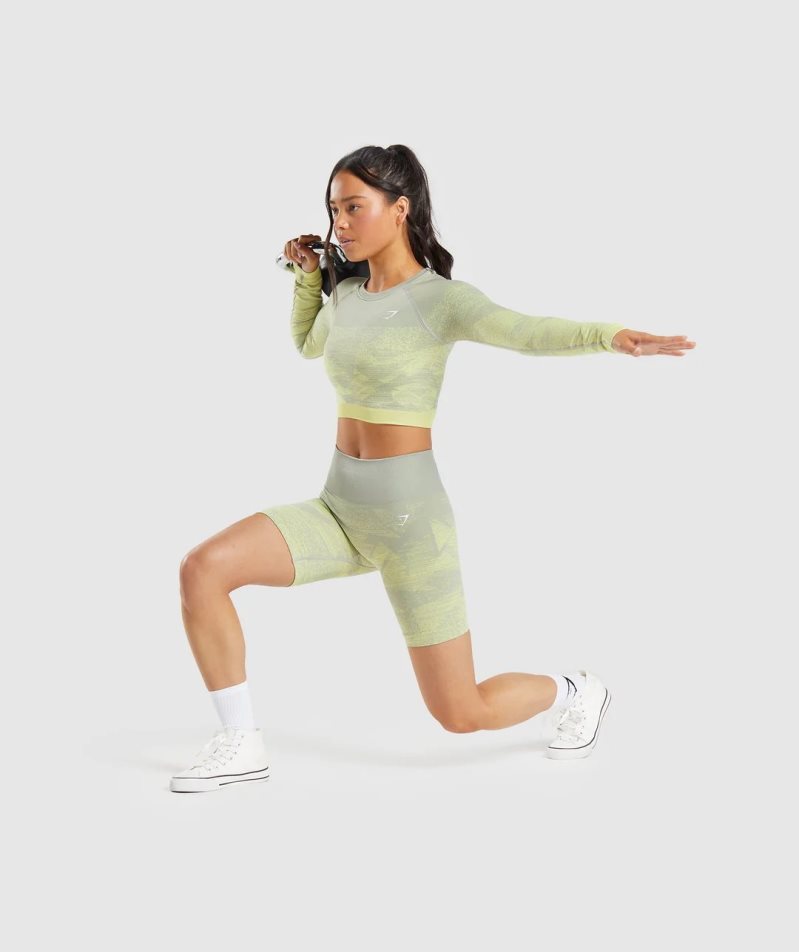 Gymshark Adapt Ombre Seamless Női Rövidnadrág Világos Zöld | HU-J-548