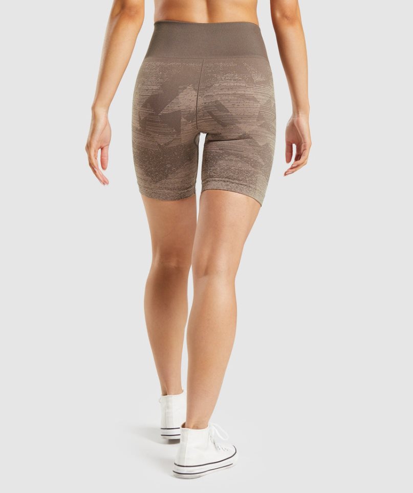 Gymshark Adapt Ombre Seamless Női Rövidnadrág Barna | HU-N-234