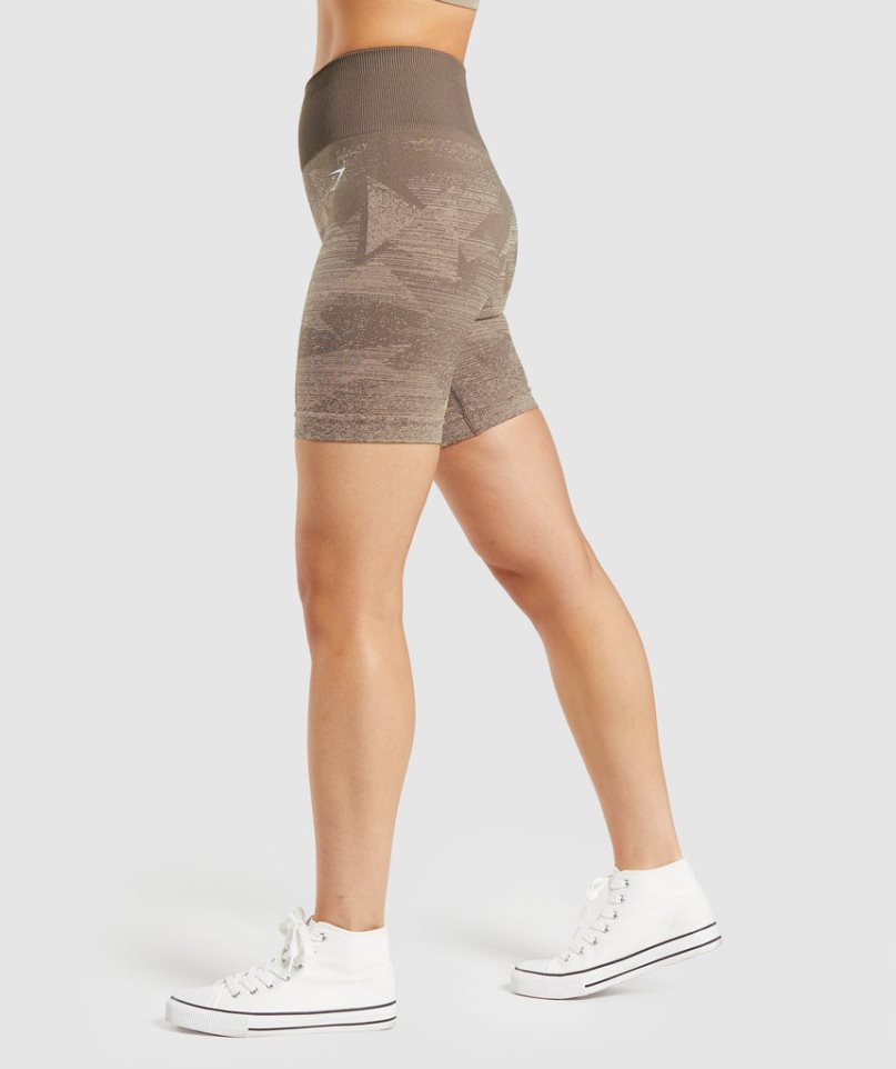 Gymshark Adapt Ombre Seamless Női Rövidnadrág Barna | HU-N-234