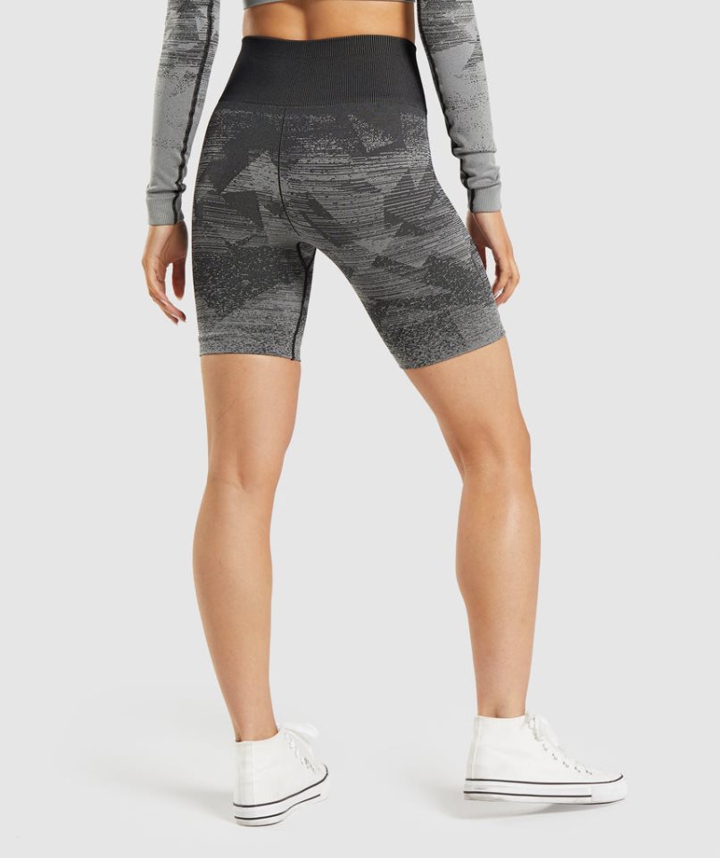 Gymshark Adapt Ombre Seamless Női Rövidnadrág Fekete | HU-O-701