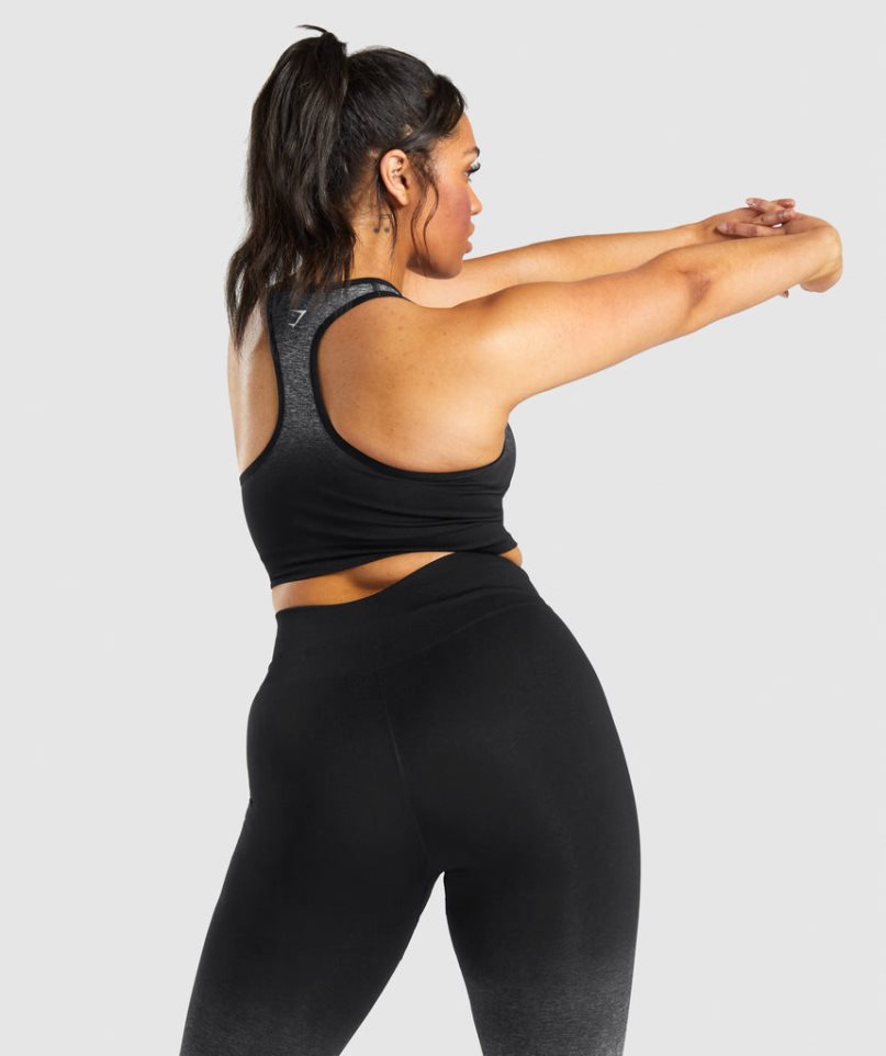 Gymshark Adapt Ombre Seamless Női Sportmelltartó Fekete | HU-C-308