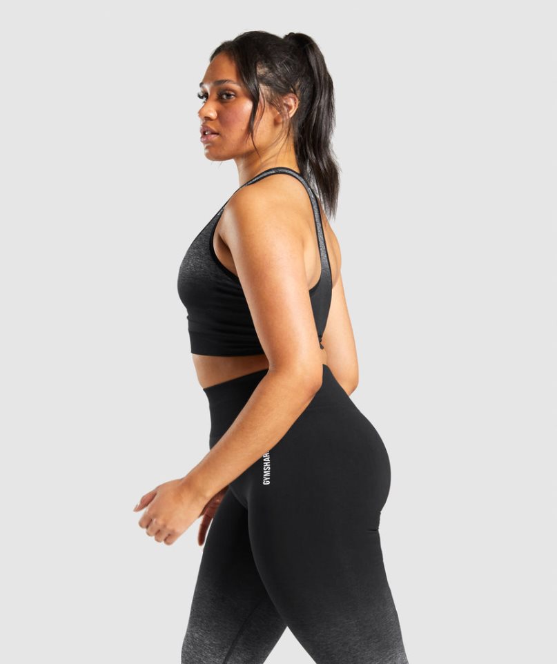Gymshark Adapt Ombre Seamless Női Sportmelltartó Fekete | HU-C-308