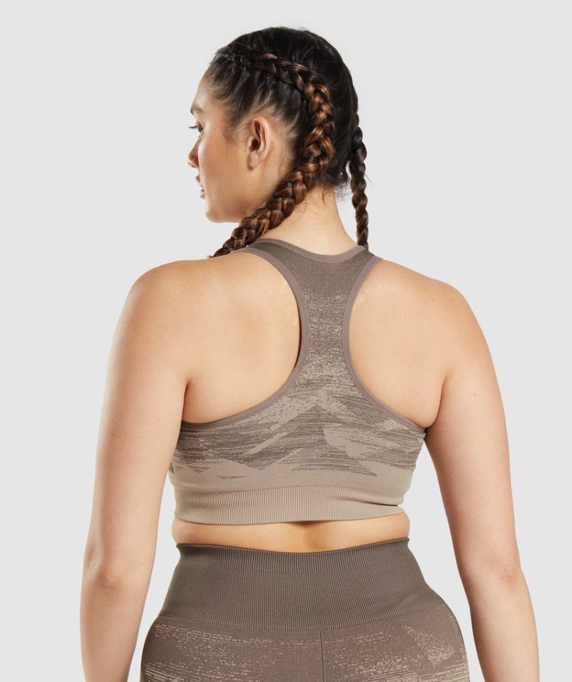 Gymshark Adapt Ombre Seamless Női Sportmelltartó Barna | HU-N-482