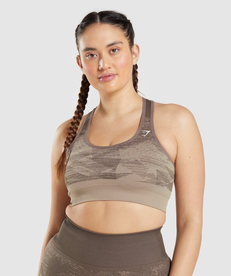 Gymshark Adapt Ombre Seamless Női Sportmelltartó Barna | HU-N-482