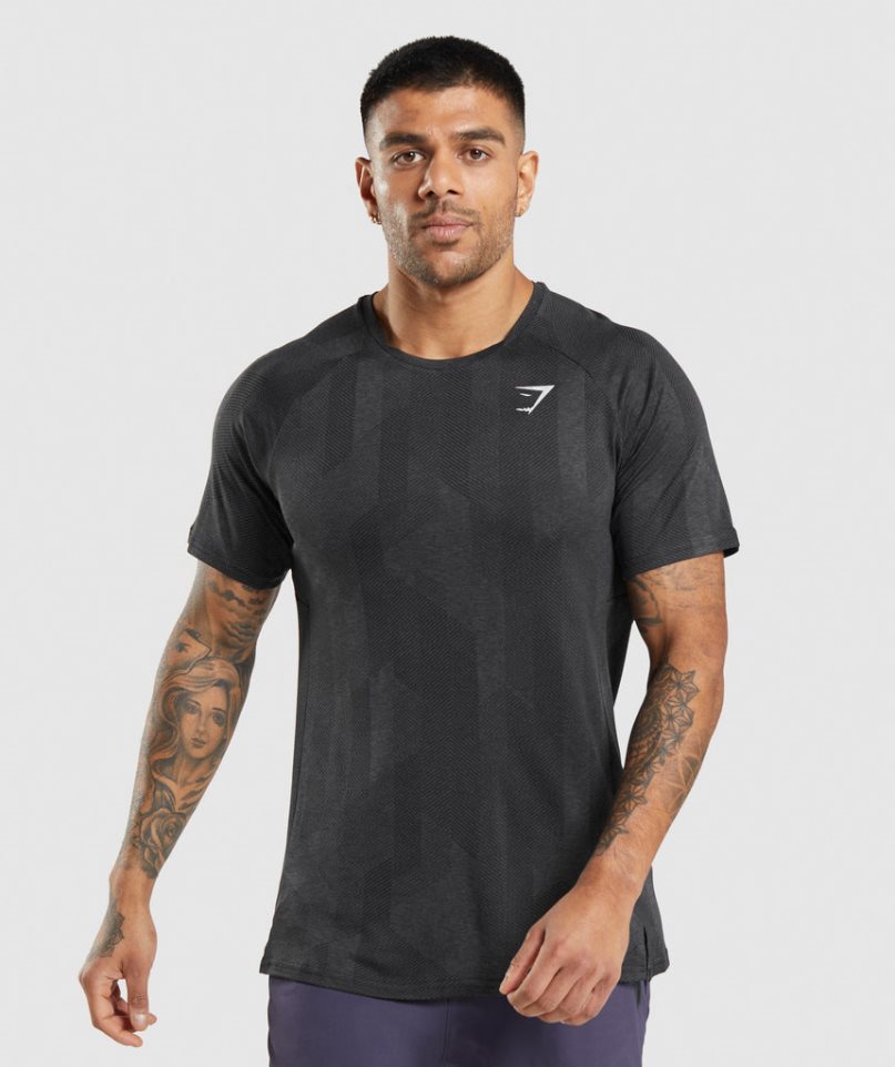 Gymshark Apex Férfi Póló Fekete | HU-B-051