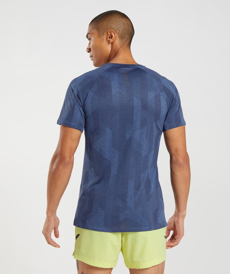 Gymshark Apex Férfi Póló Kék | HU-Z-413