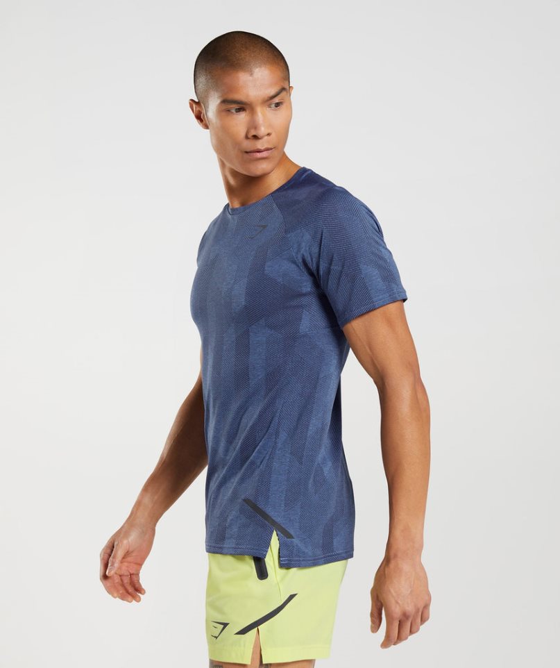 Gymshark Apex Férfi Póló Kék | HU-Z-413