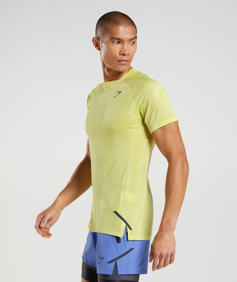 Gymshark Apex Férfi Póló Sárga | HU-X-236