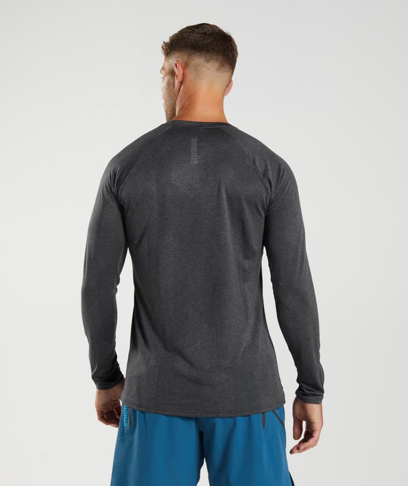 Gymshark Apex Long Sleeve Férfi Póló Fekete | HU-Q-058