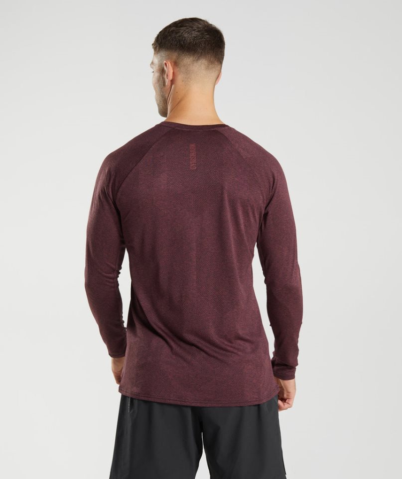 Gymshark Apex Long Sleeve Férfi Póló Sötétbarna | HU-E-356