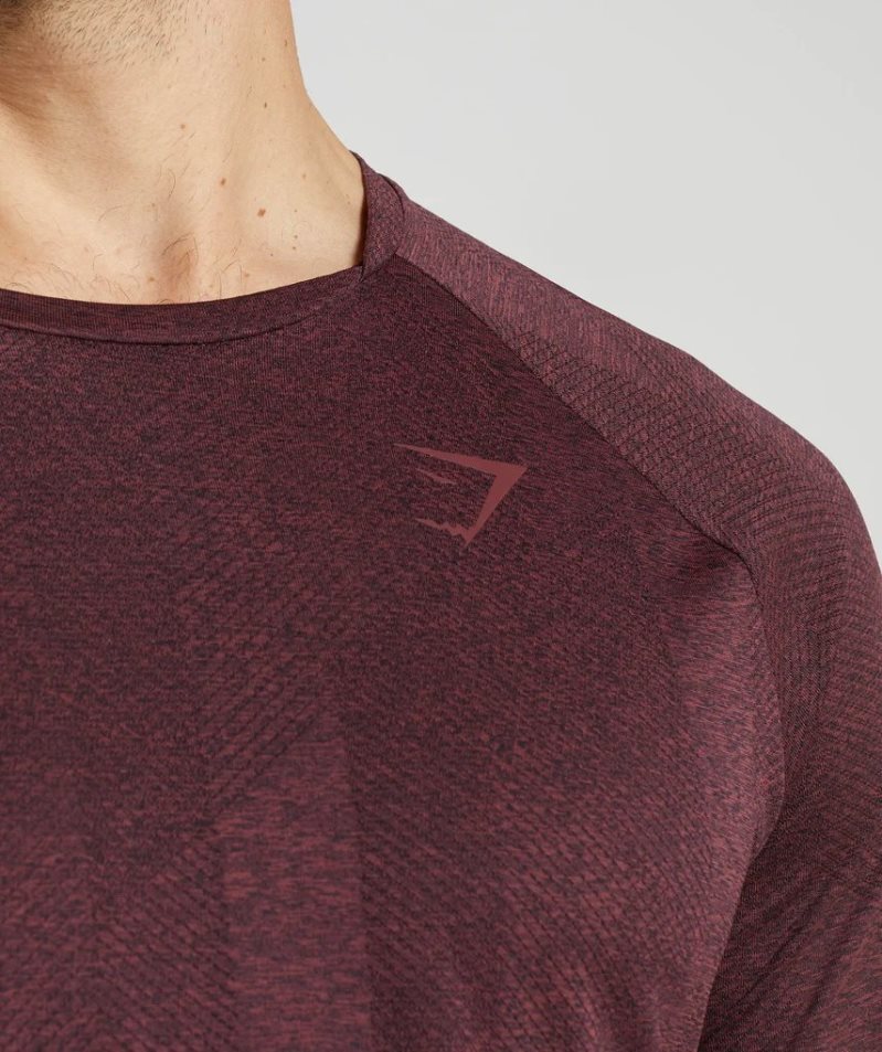 Gymshark Apex Long Sleeve Férfi Póló Sötétbarna | HU-E-356