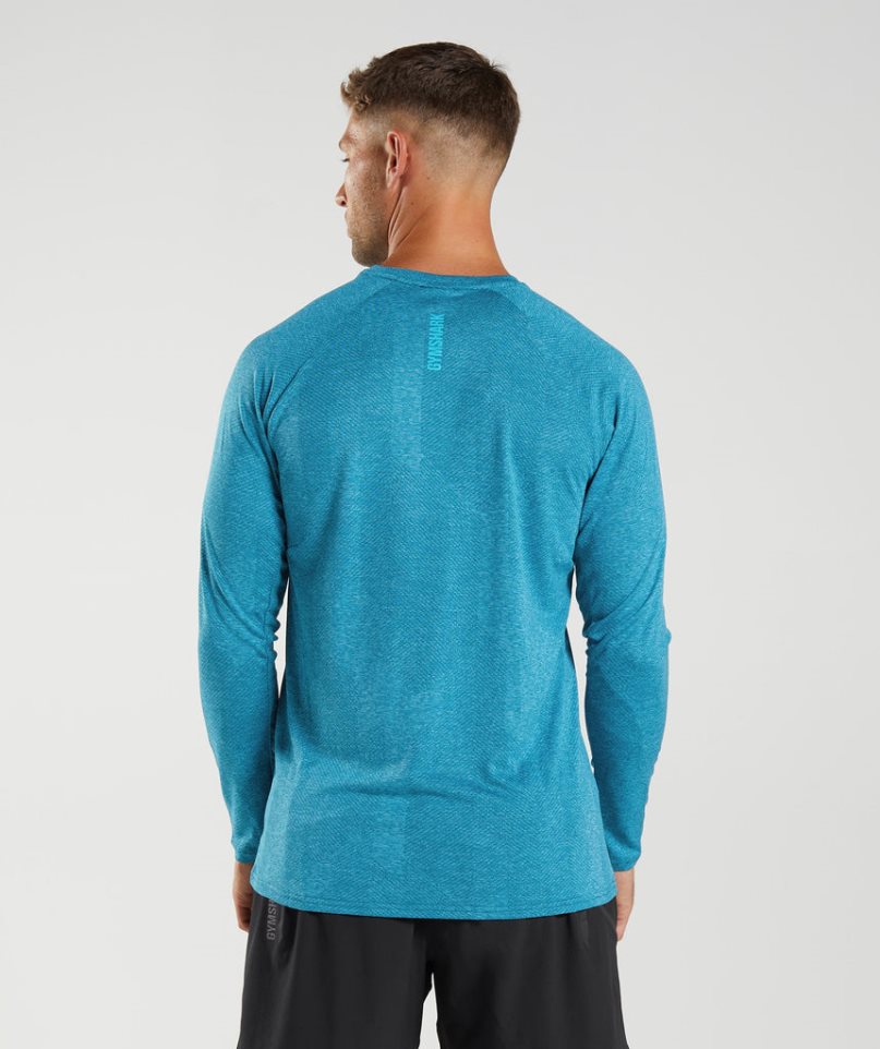 Gymshark Apex Long Sleeve Férfi Póló Türkiz | HU-B-758