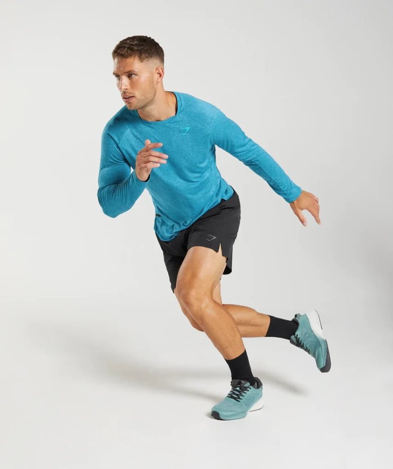 Gymshark Apex Long Sleeve Férfi Póló Türkiz | HU-B-758