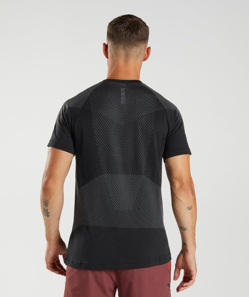 Gymshark Apex Seamless Férfi Póló Fekete | HU-H-428