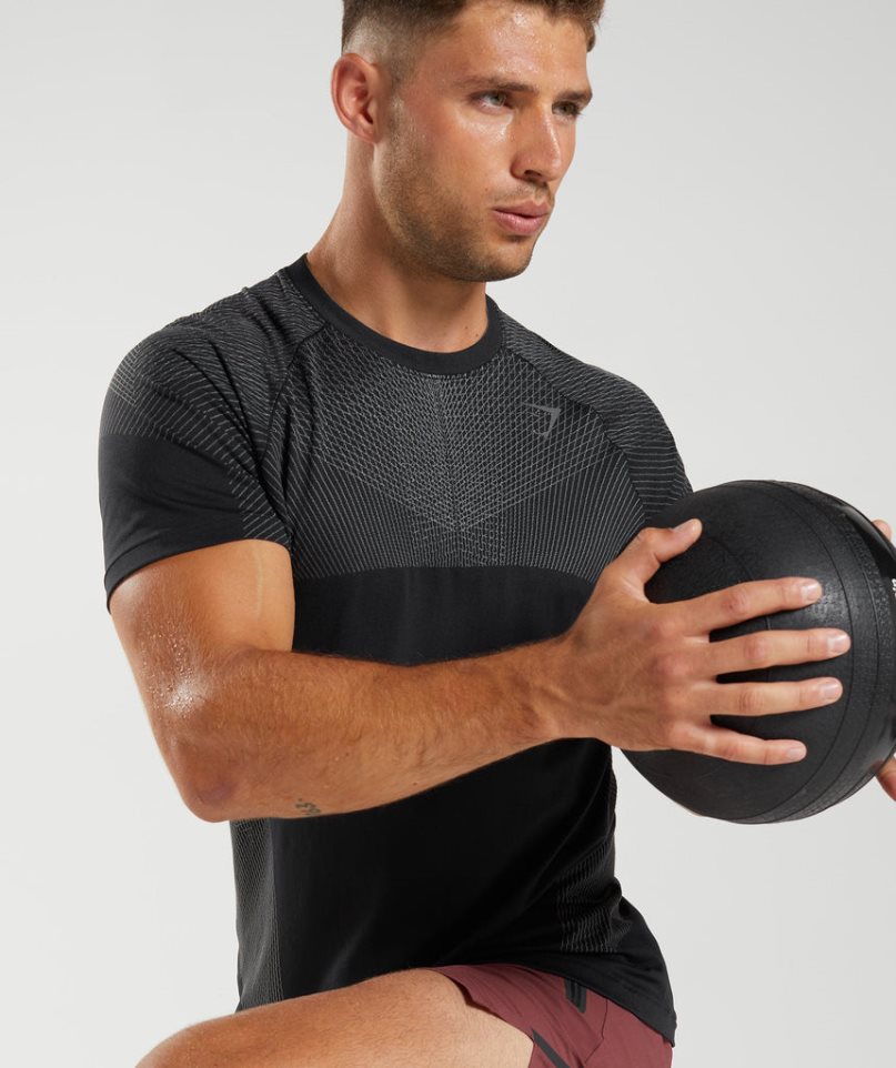 Gymshark Apex Seamless Férfi Póló Fekete | HU-H-428