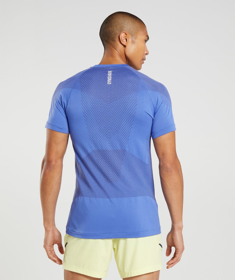 Gymshark Apex Seamless Férfi Póló Kék | HU-B-467