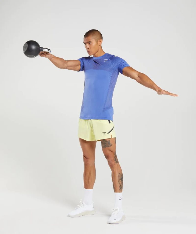Gymshark Apex Seamless Férfi Póló Kék | HU-B-467