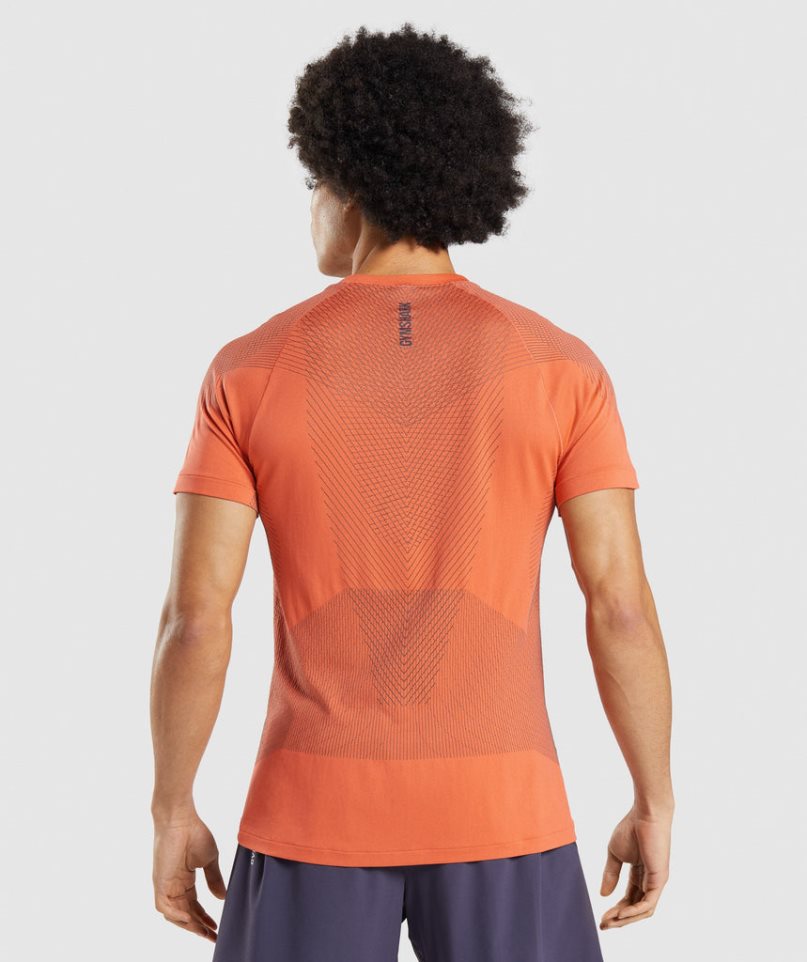 Gymshark Apex Seamless Férfi Póló Narancssárga | HU-H-813