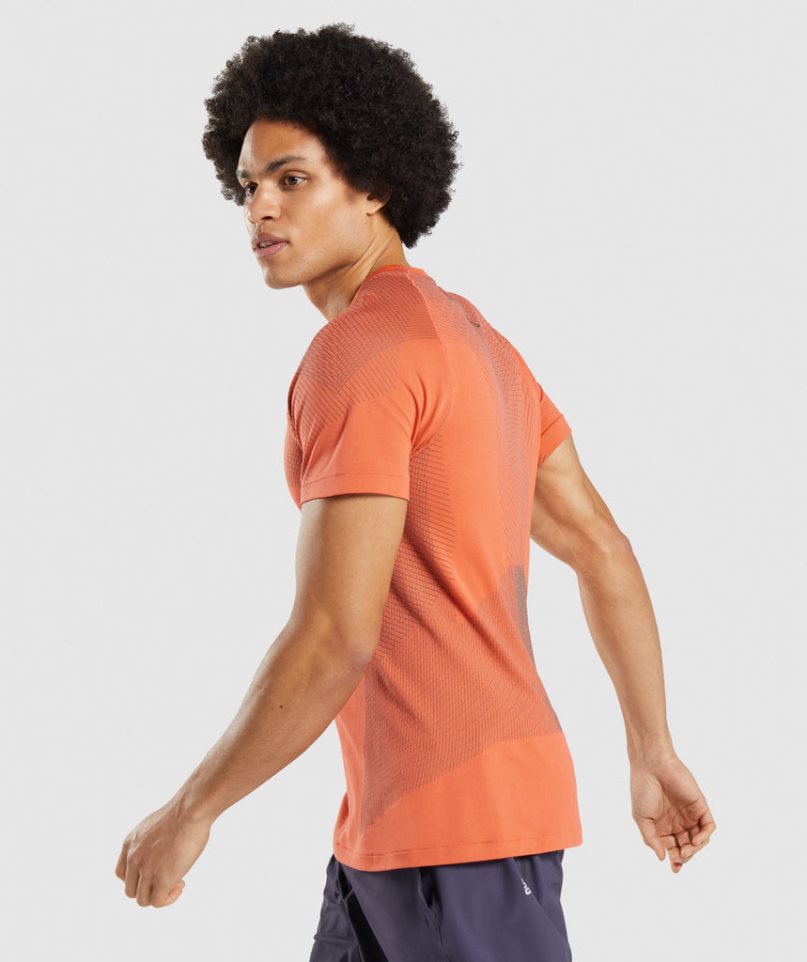 Gymshark Apex Seamless Férfi Póló Narancssárga | HU-H-813