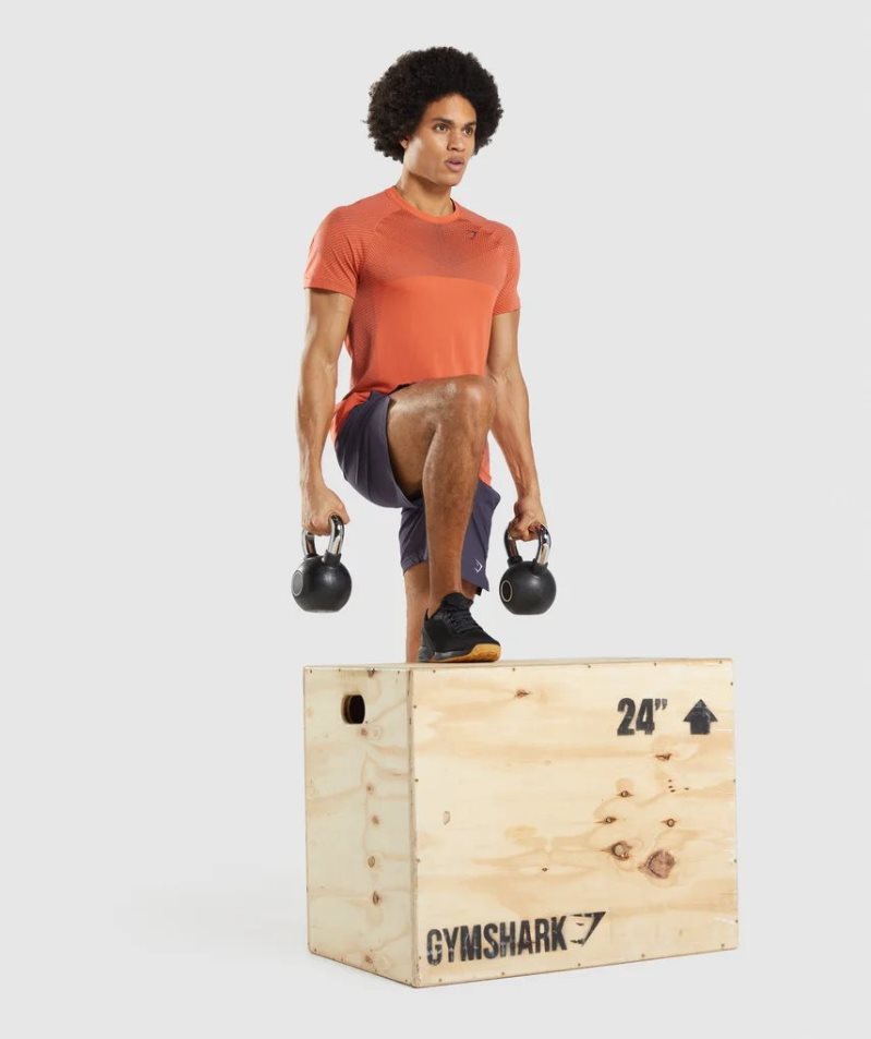 Gymshark Apex Seamless Férfi Póló Narancssárga | HU-H-813