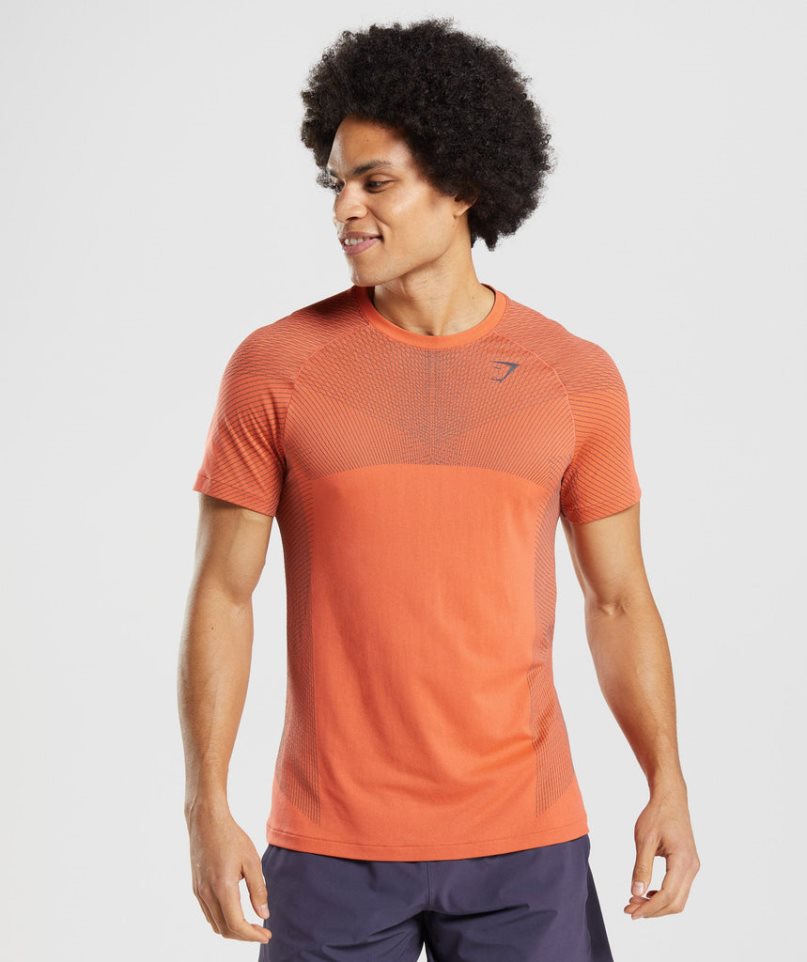 Gymshark Apex Seamless Férfi Póló Narancssárga | HU-H-813