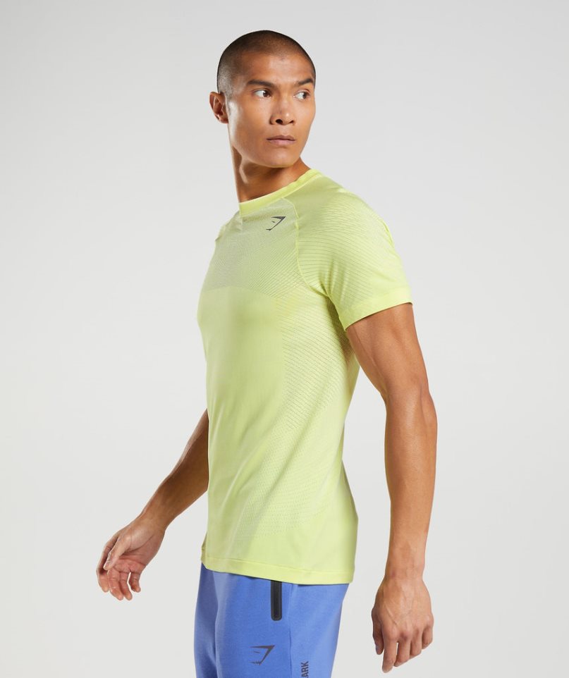 Gymshark Apex Seamless Férfi Póló Sárga | HU-I-601