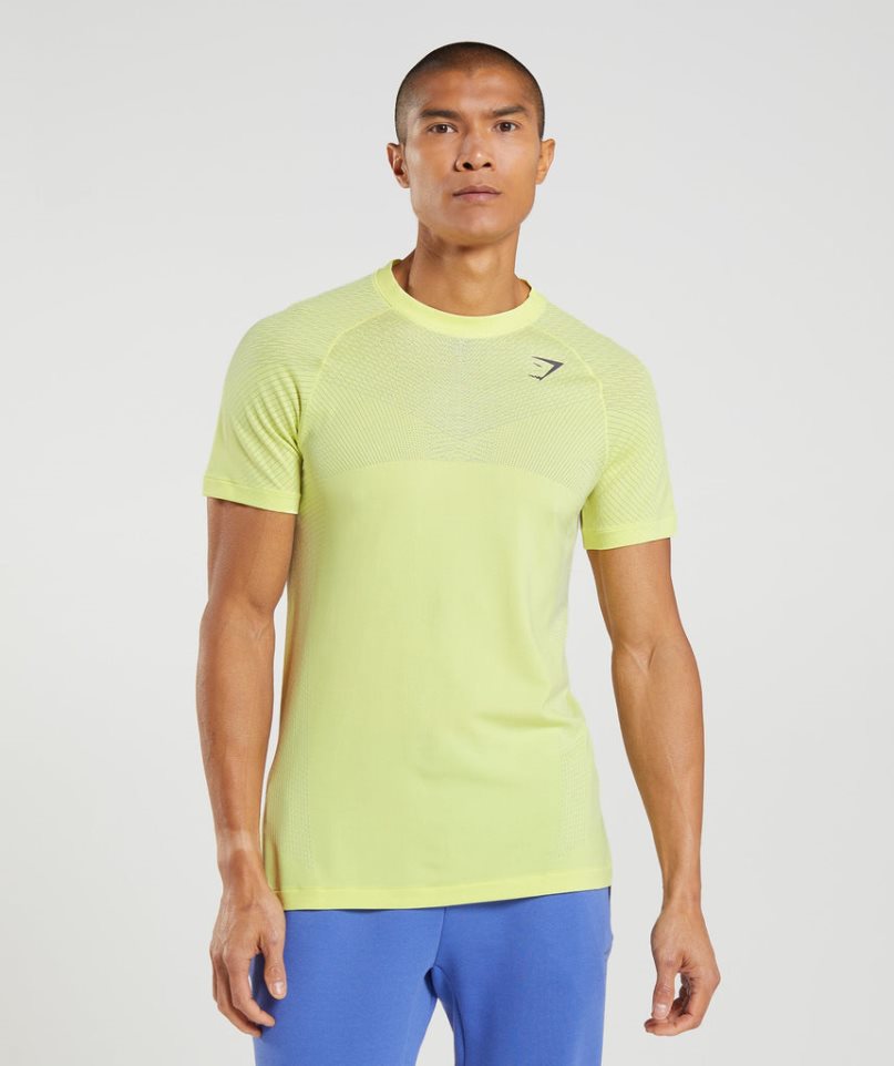 Gymshark Apex Seamless Férfi Póló Sárga | HU-I-601