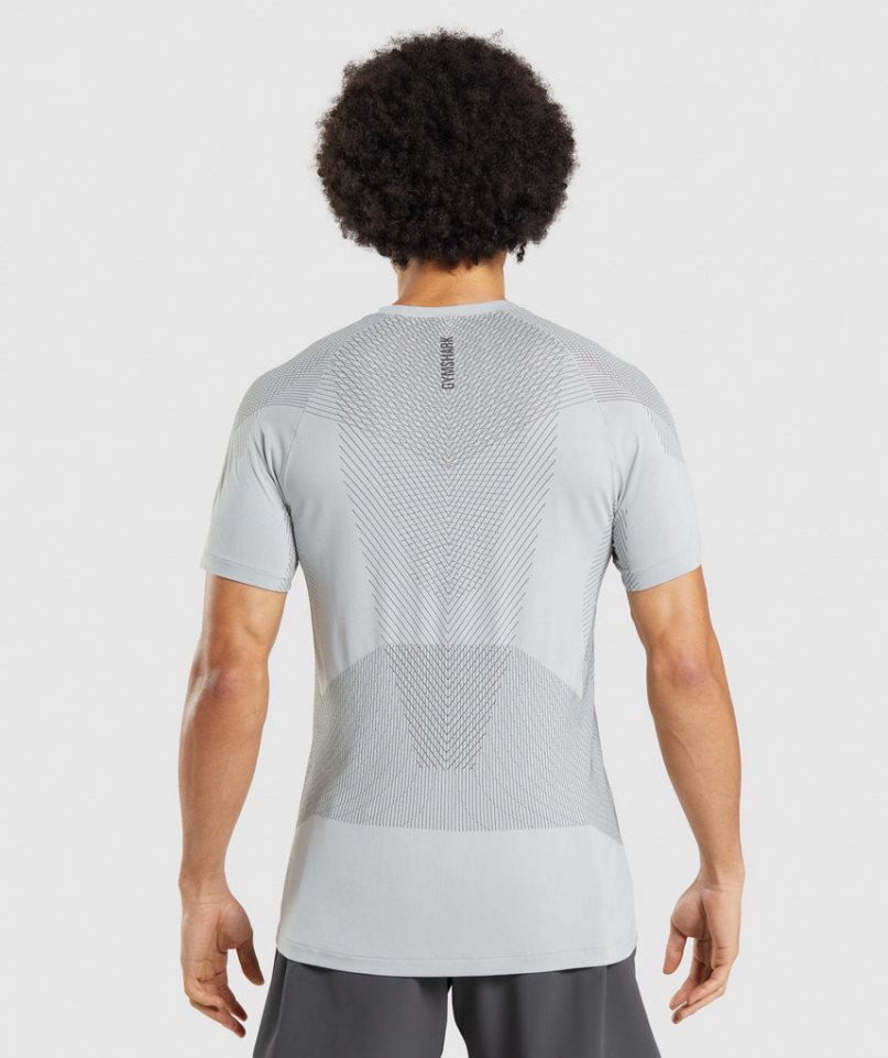Gymshark Apex Seamless Férfi Póló Világos Szürke | HU-H-590