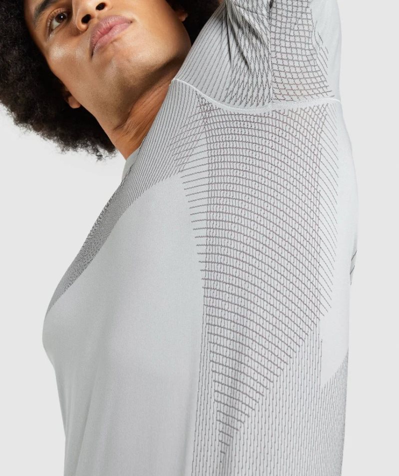Gymshark Apex Seamless Férfi Póló Világos Szürke | HU-H-590