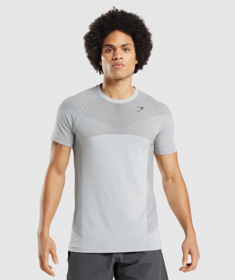 Gymshark Apex Seamless Férfi Póló Világos Szürke | HU-H-590