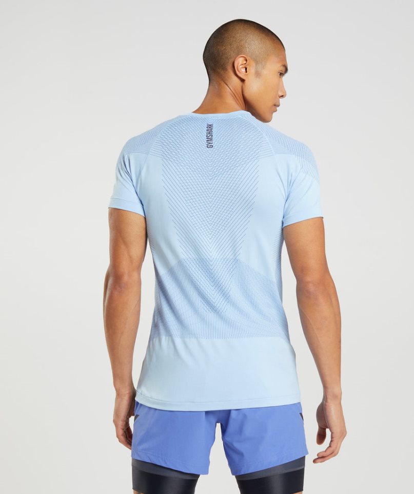Gymshark Apex Seamless Férfi Póló Világos Kék | HU-X-904