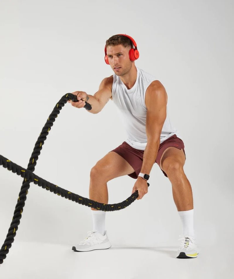 Gymshark Apex Seamless Férfi Ujjatlan Póló Fehér | HU-K-168