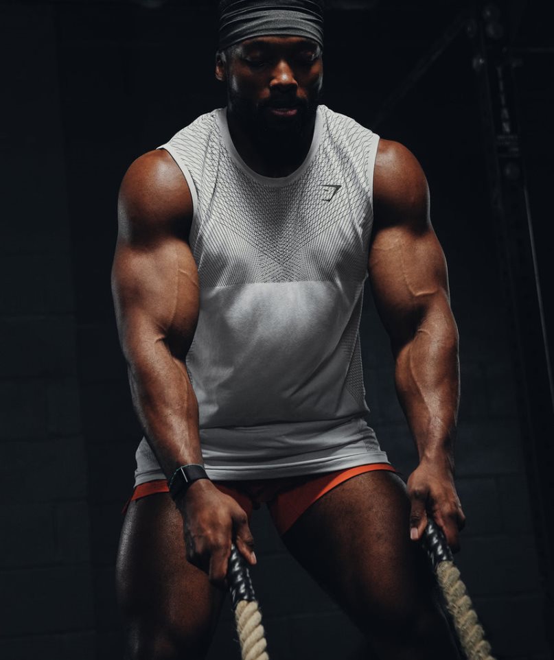 Gymshark Apex Seamless Férfi Ujjatlan Póló Világos Szürke | HU-P-921