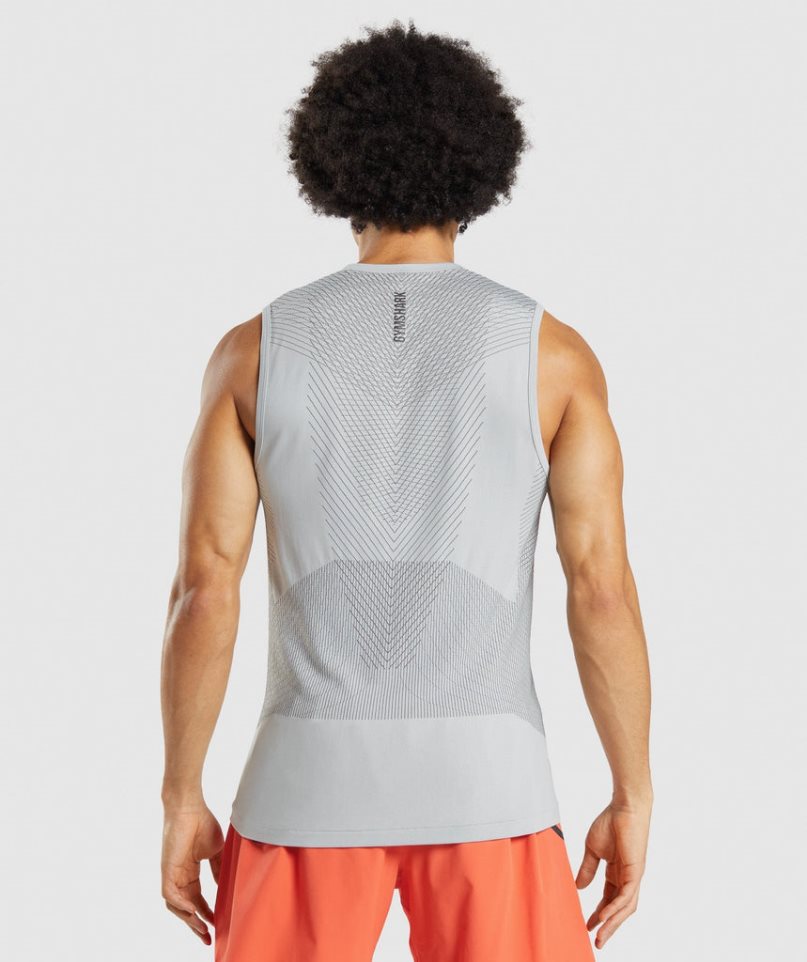 Gymshark Apex Seamless Férfi Ujjatlan Póló Világos Szürke | HU-P-921