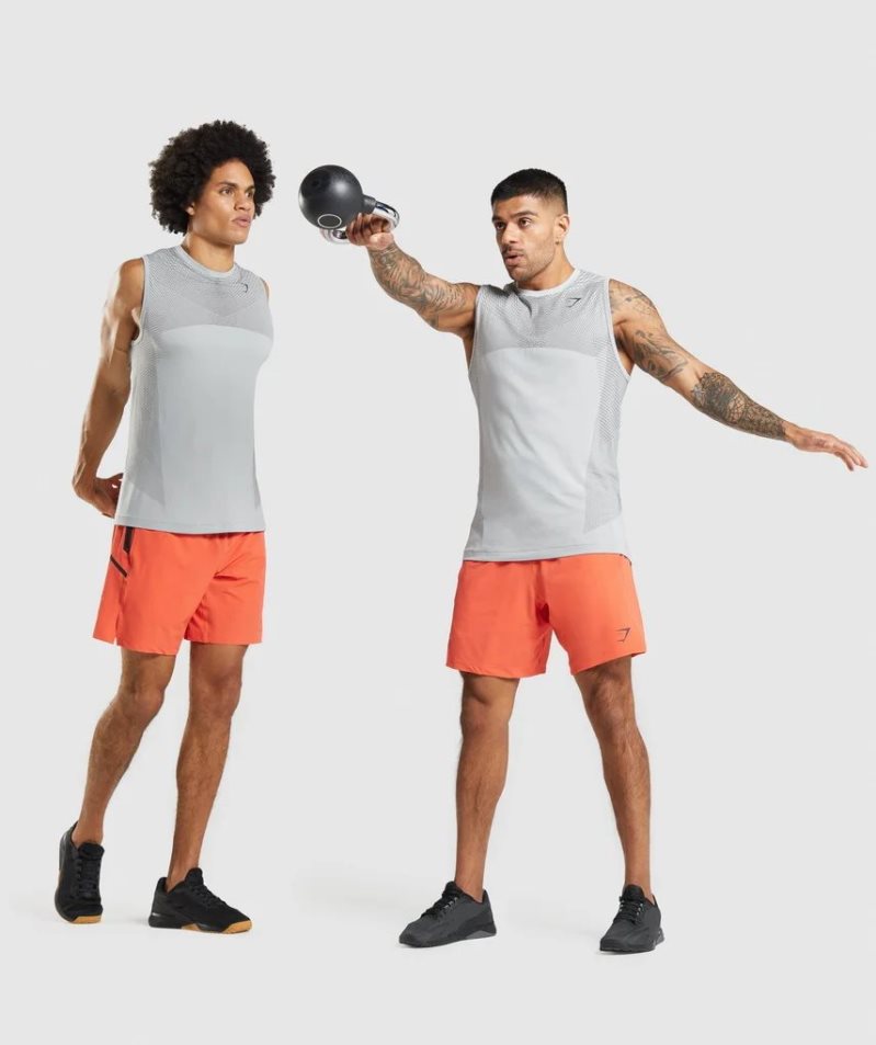 Gymshark Apex Seamless Férfi Ujjatlan Póló Világos Szürke | HU-P-921