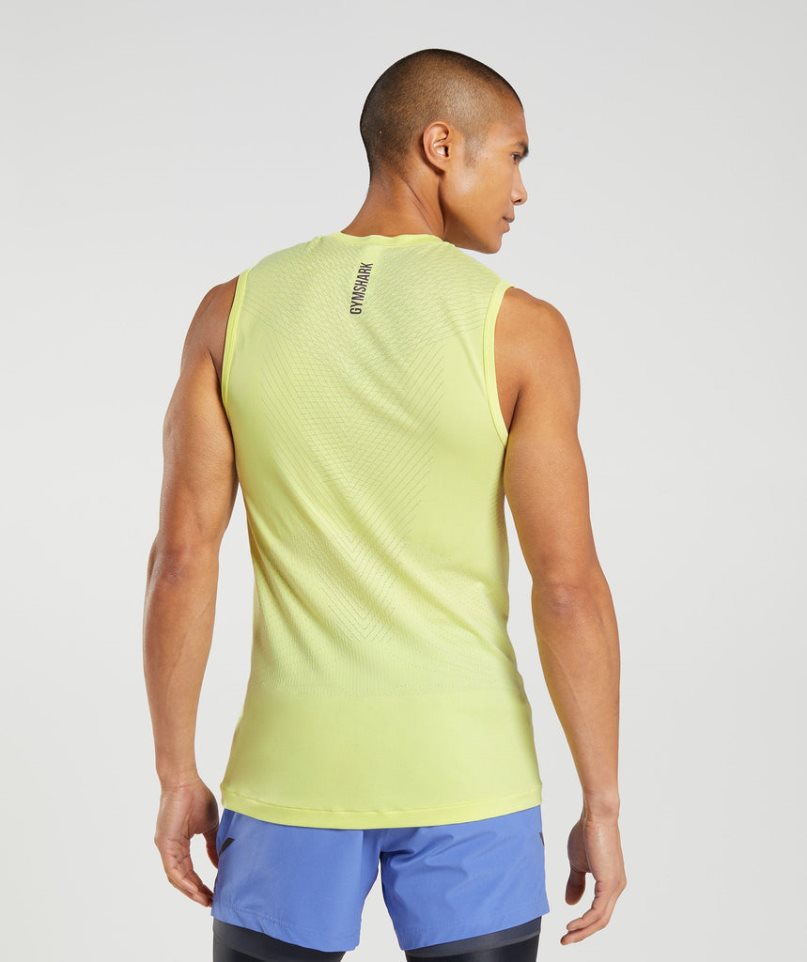 Gymshark Apex Seamless Férfi Ujjatlan Póló Sárga | HU-W-035