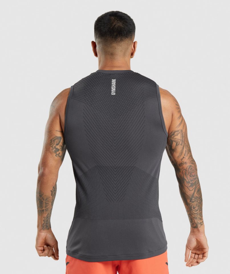 Gymshark Apex Seamless Férfi Ujjatlan Póló Fekete | HU-X-301