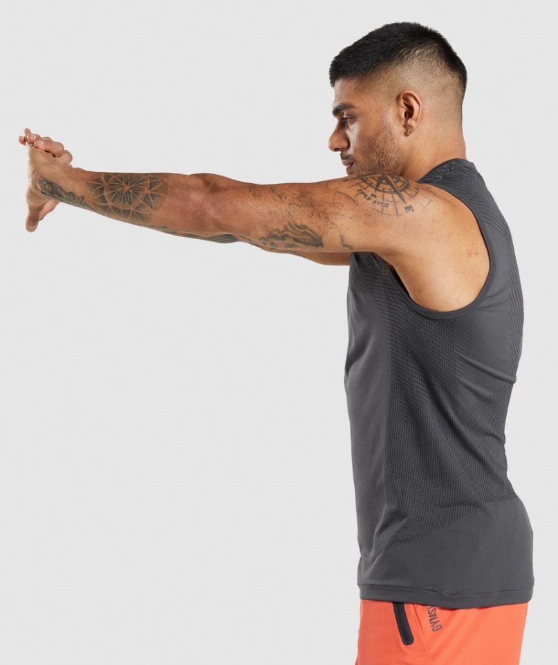 Gymshark Apex Seamless Férfi Ujjatlan Póló Fekete | HU-X-301