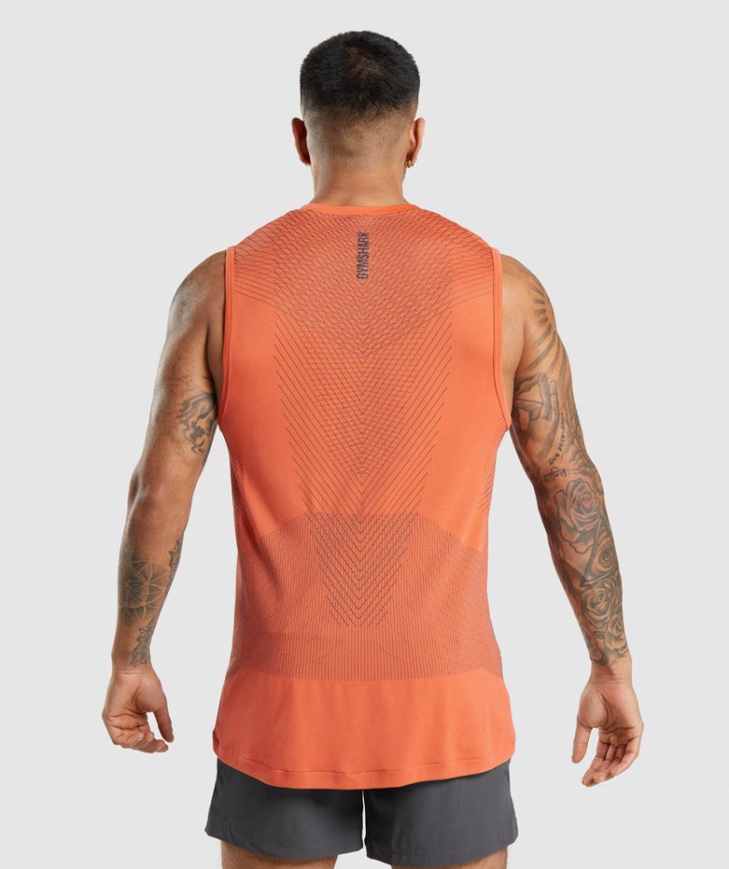 Gymshark Apex Seamless Férfi Ujjatlan Póló Narancssárga | HU-Z-219