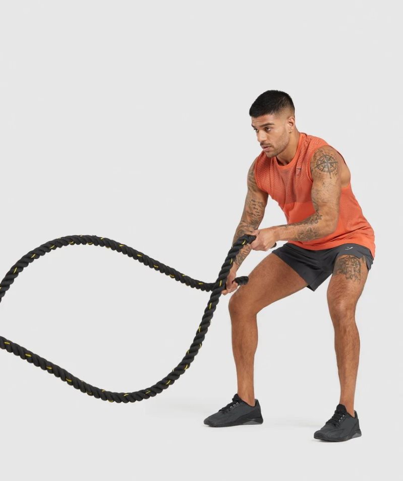 Gymshark Apex Seamless Férfi Ujjatlan Póló Narancssárga | HU-Z-219